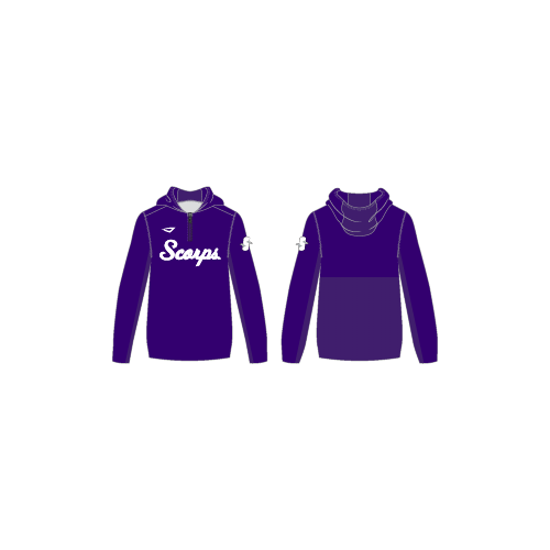 Sublimated Hooded Diamond Pullover - Script Powder - Purple